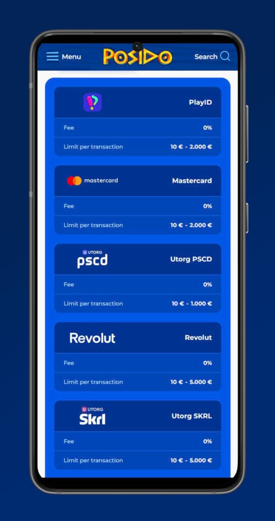 posido casino payments